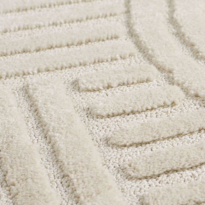 Tapis Japandi Relief Géométrique Rond – Turin