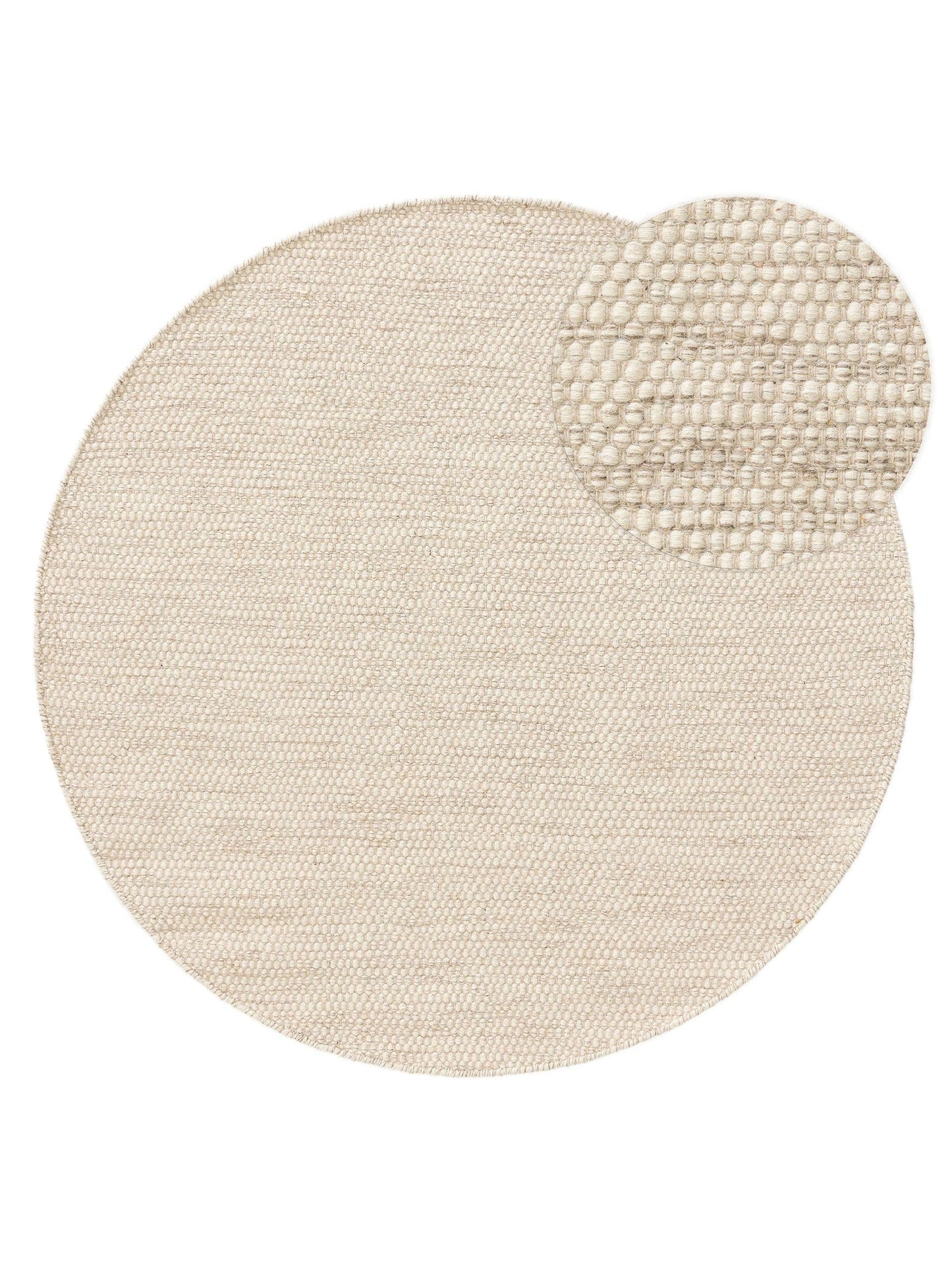 Tapis Japandi Rond Laine Crème – Rocco