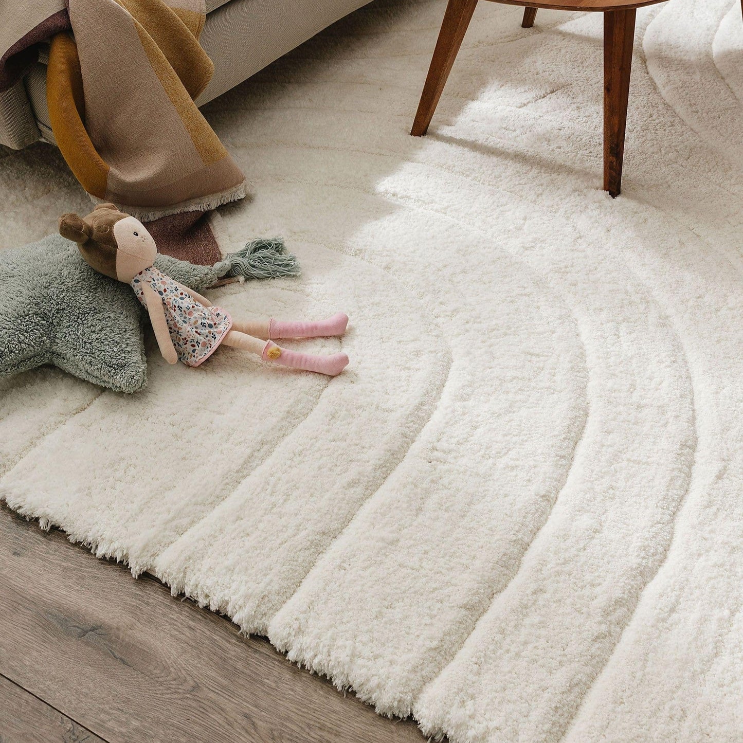 Tapis Japandi Poils Longs Crème – Emy