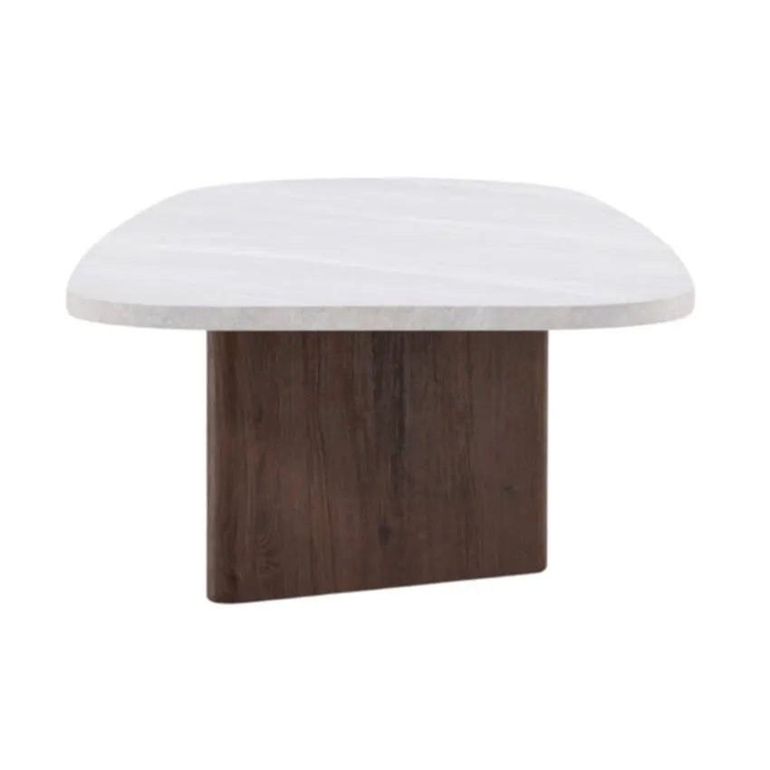 Table basse Japandi Design Effet Marbre Blanc – Gronvik