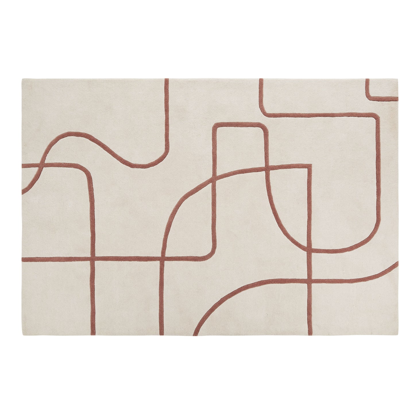 Tapis Japandi Ciselé Laine Écrue – Fereol