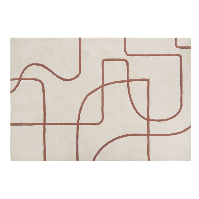 Tapis Japandi Ciselé Laine Écrue – Fereol