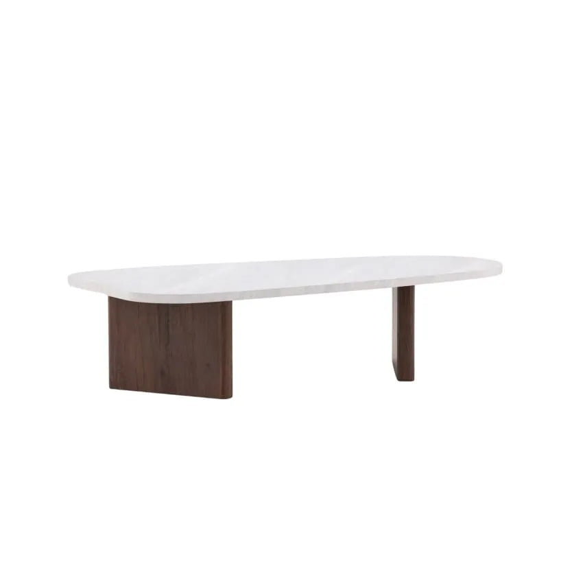 Table basse Japandi Design Effet Marbre Blanc – Gronvik