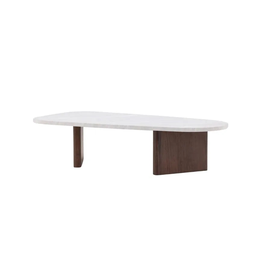 Table basse Japandi Design Effet Marbre Blanc – Gronvik