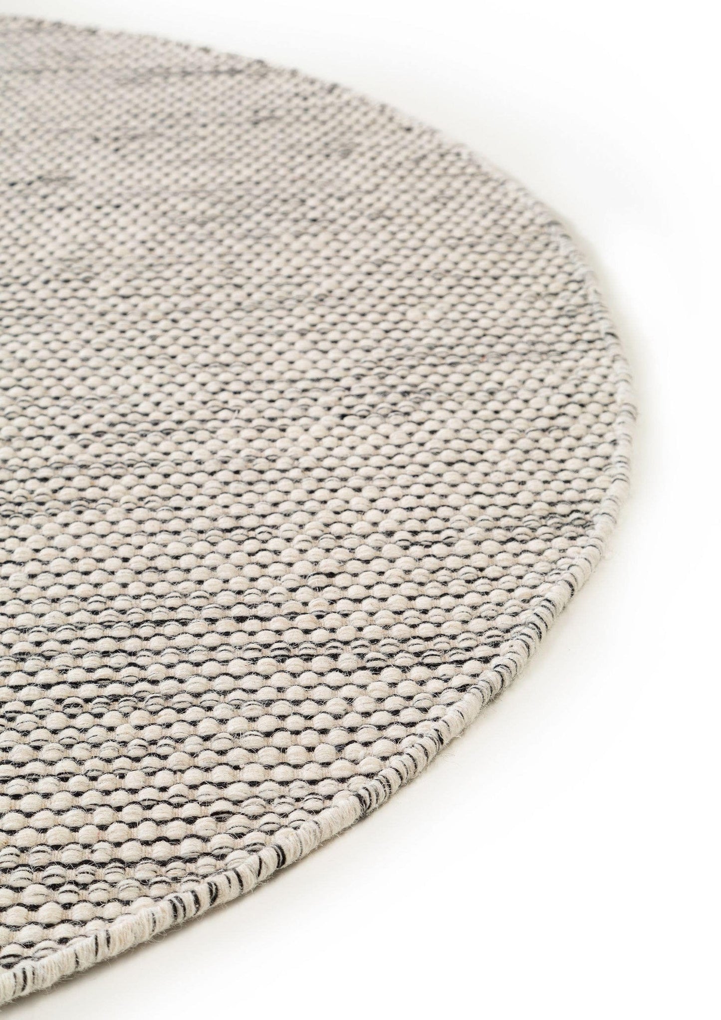 Tapis Japandi Rond Laine Beige Noir – Rocco