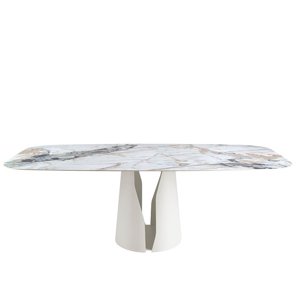 Table Japandi Ovale Marbre Porcelaine – Baril