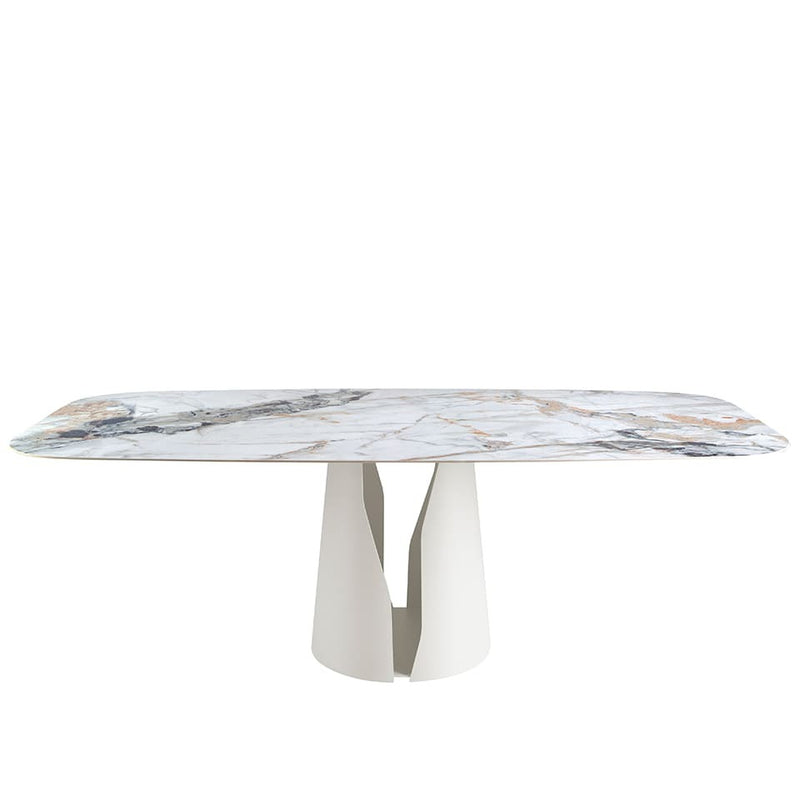 Table Japandi Ovale Marbre Porcelaine – Baril