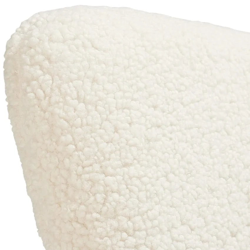Fauteuil Japandi Bouclette Ergonomique Crème Or – Hygge