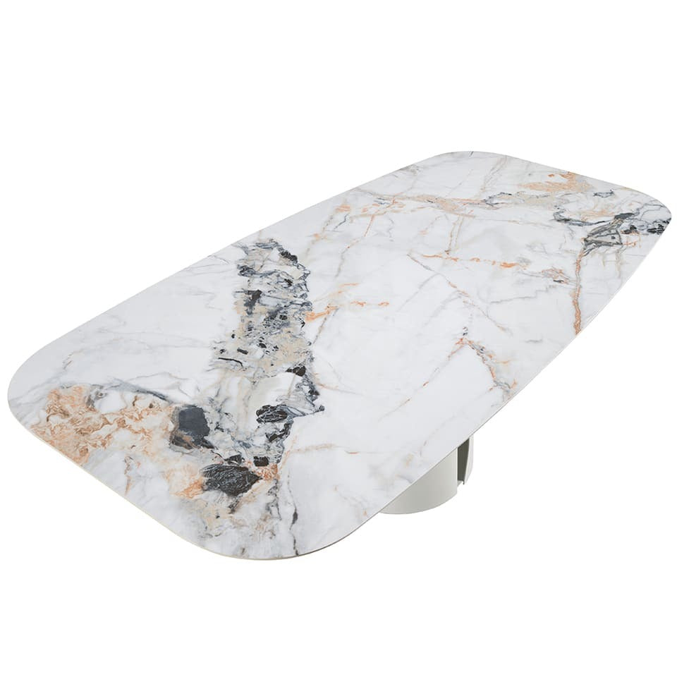 Table Japandi Ovale Marbre Porcelaine – Baril