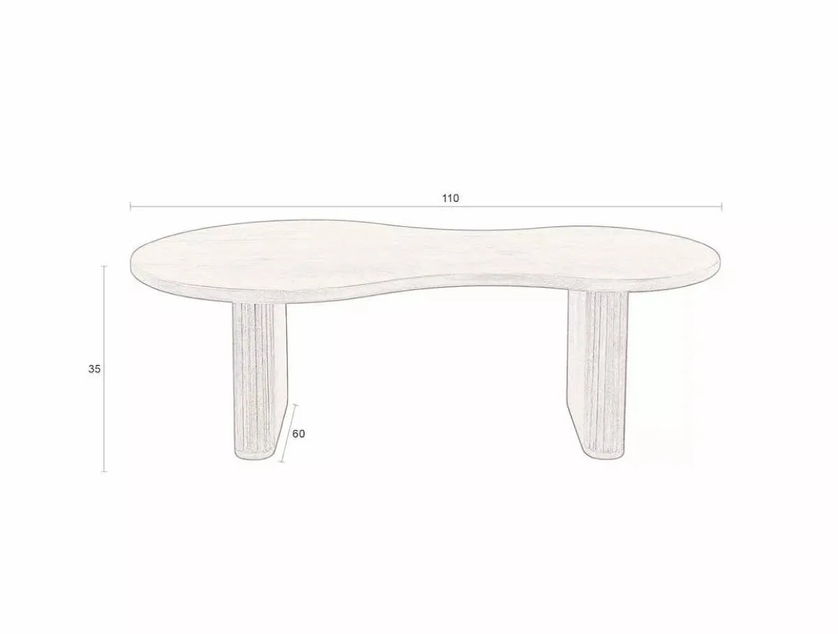 Table basse Japandi Organique Manguier Foncé – Tilon