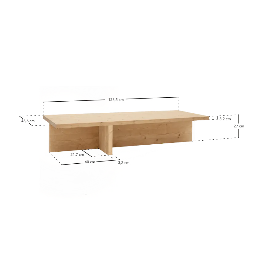 Table basse Japandi Sapin Marron – Sam