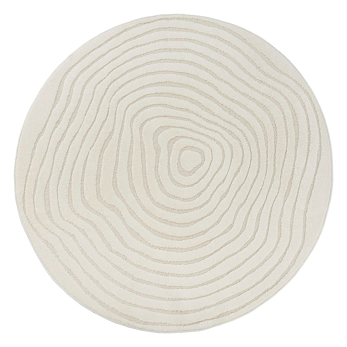 Tapis Japandi Rond Relief Crème – Everest