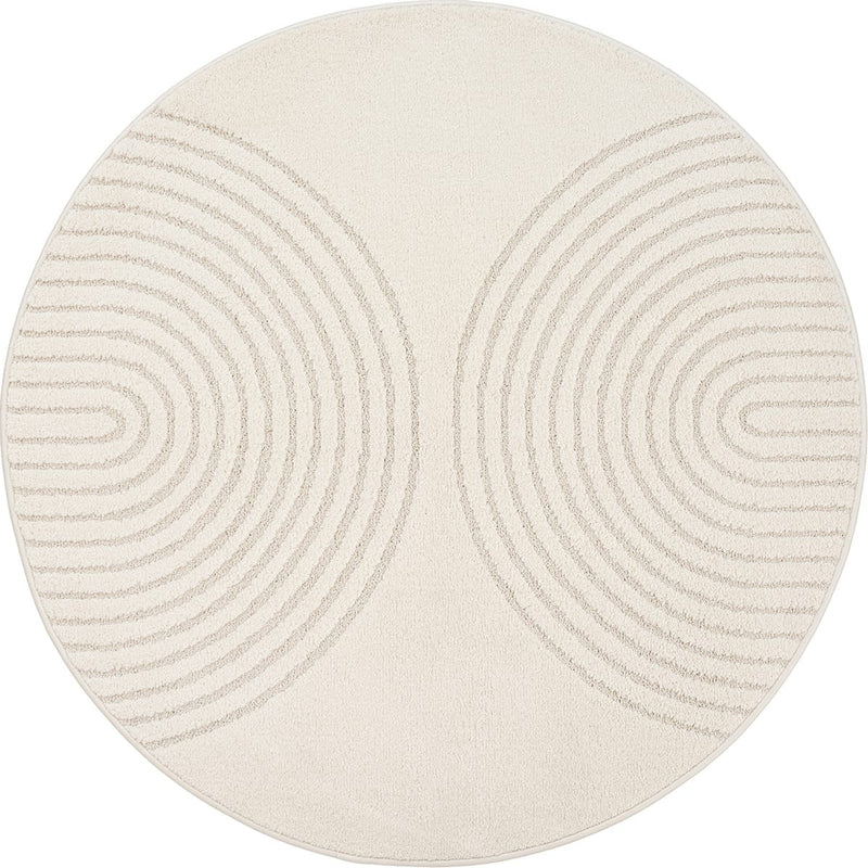 Tapis Japandi Rond Crème – Elisa