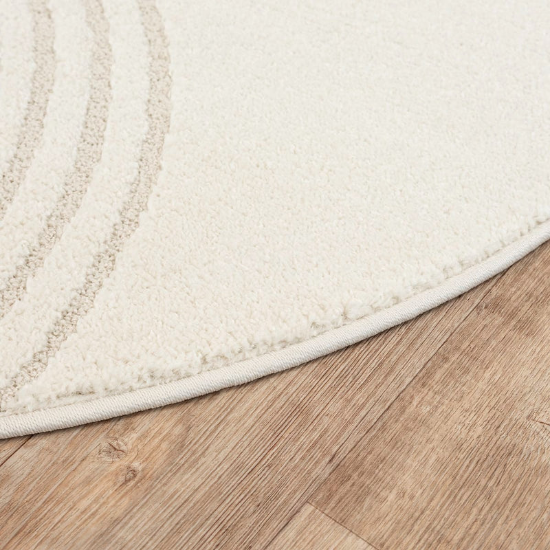 Tapis Japandi Rond Crème – Elisa