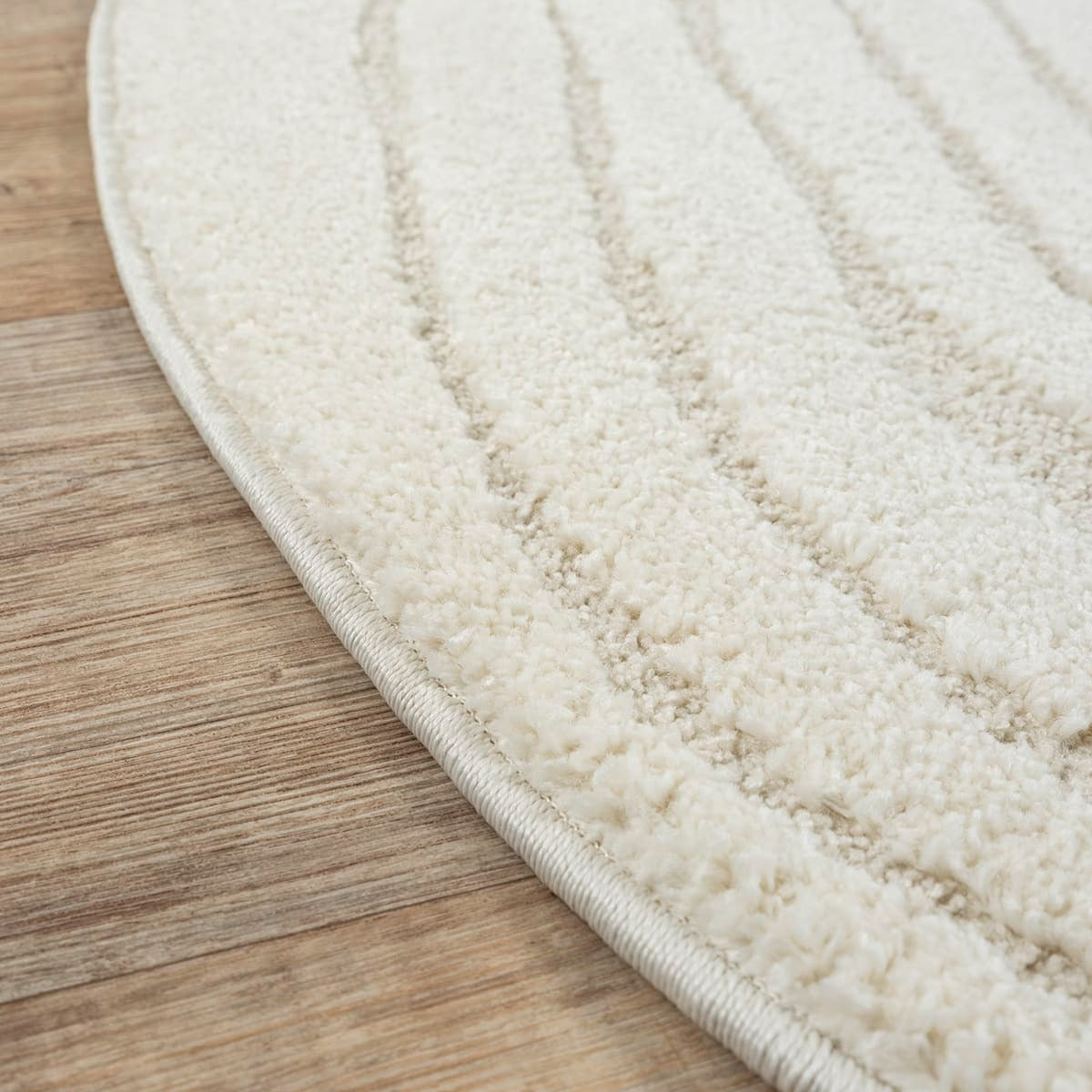 Tapis Japandi Rond Relief Crème – Everest