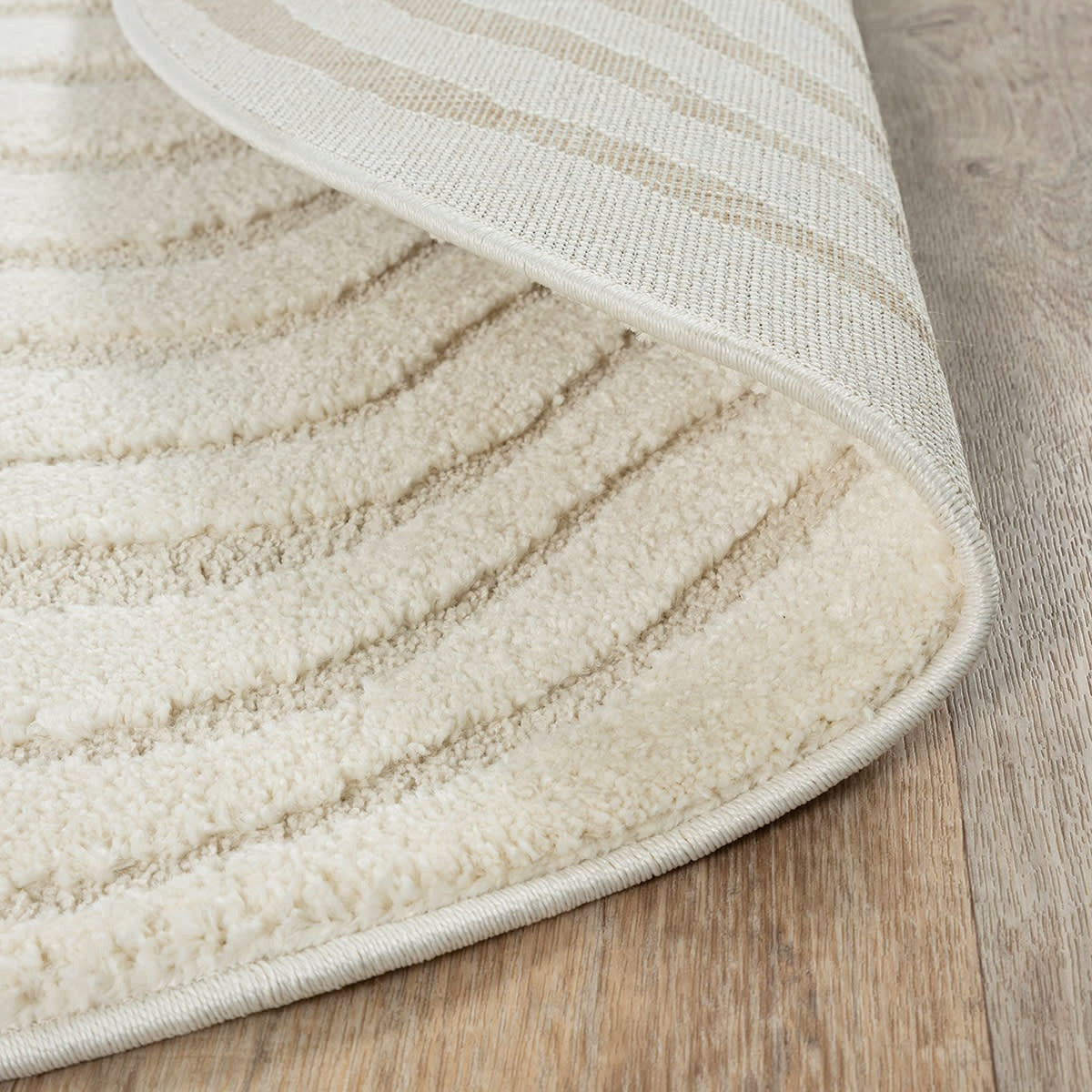 Tapis Japandi Rond Relief Crème – Everest
