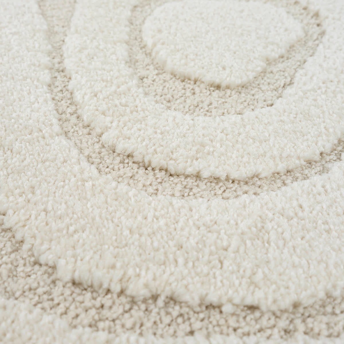 Tapis Japandi Rond Relief Crème – Everest