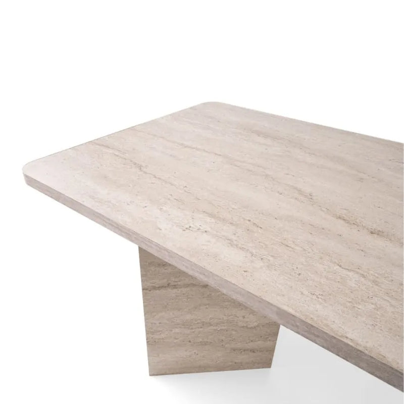 Table Japandi Rectangulaire Effet Travertin – Travertin
