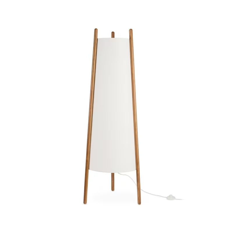 Lampadaire Japandi bois et textile blanc – Woody