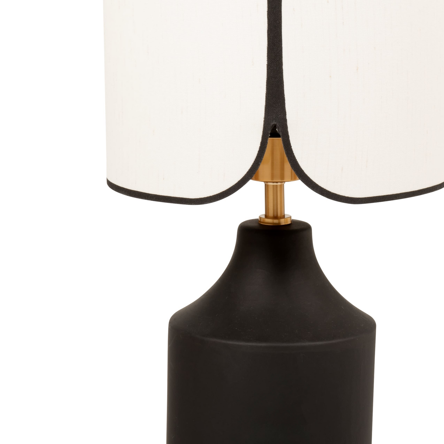 Lampadaire Japandi en céramique noire et abat-jour en polyester recyclé H140 - Nate