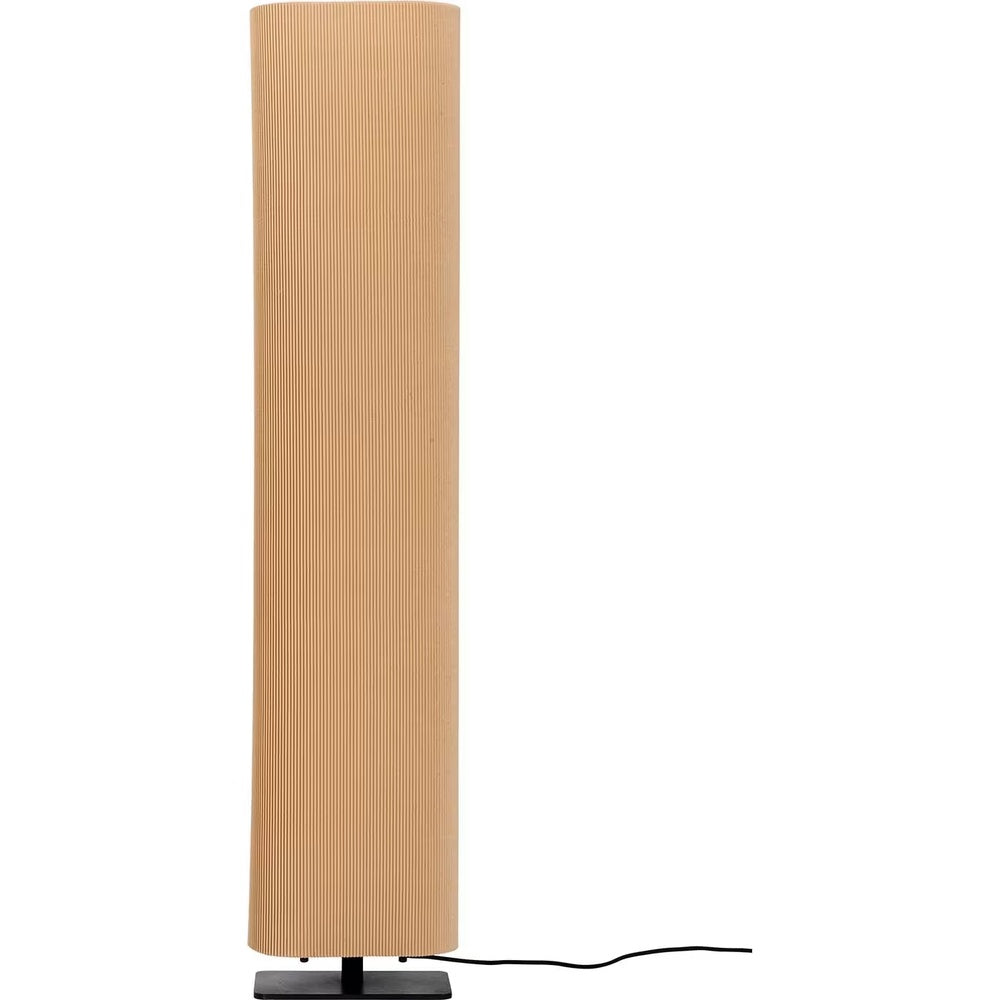 Lampadaire Japandi coton et polyester beige côtelé – Facile