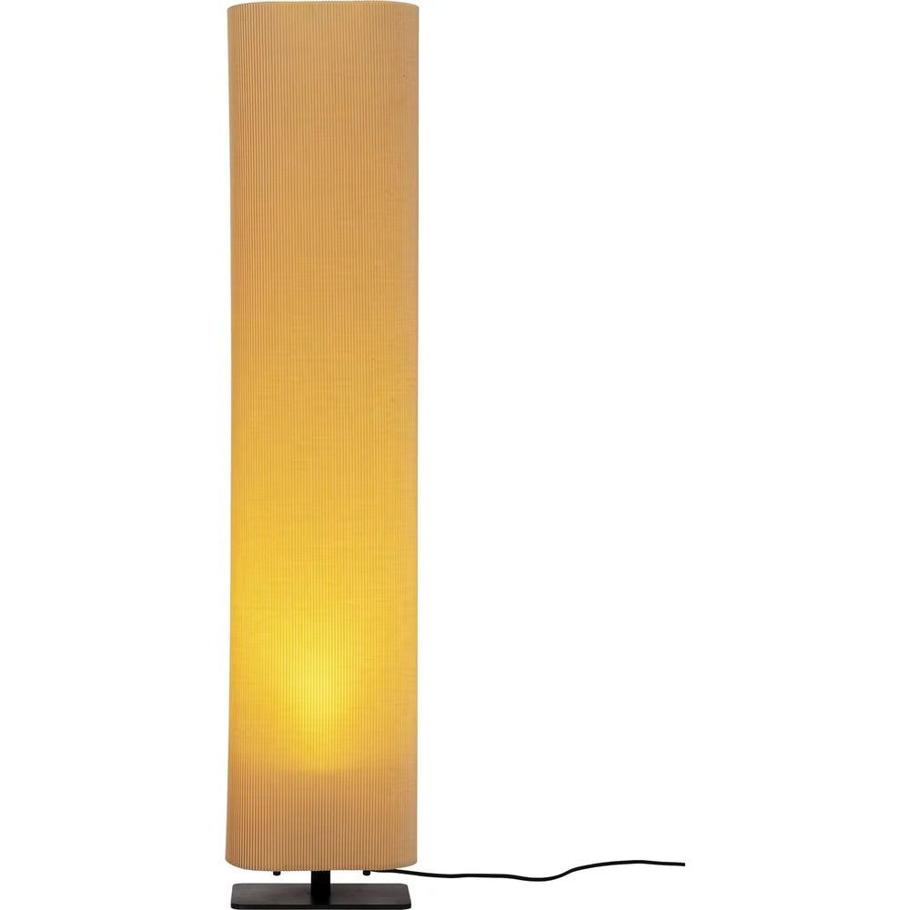 Lampadaire Japandi coton et polyester beige côtelé – Facile