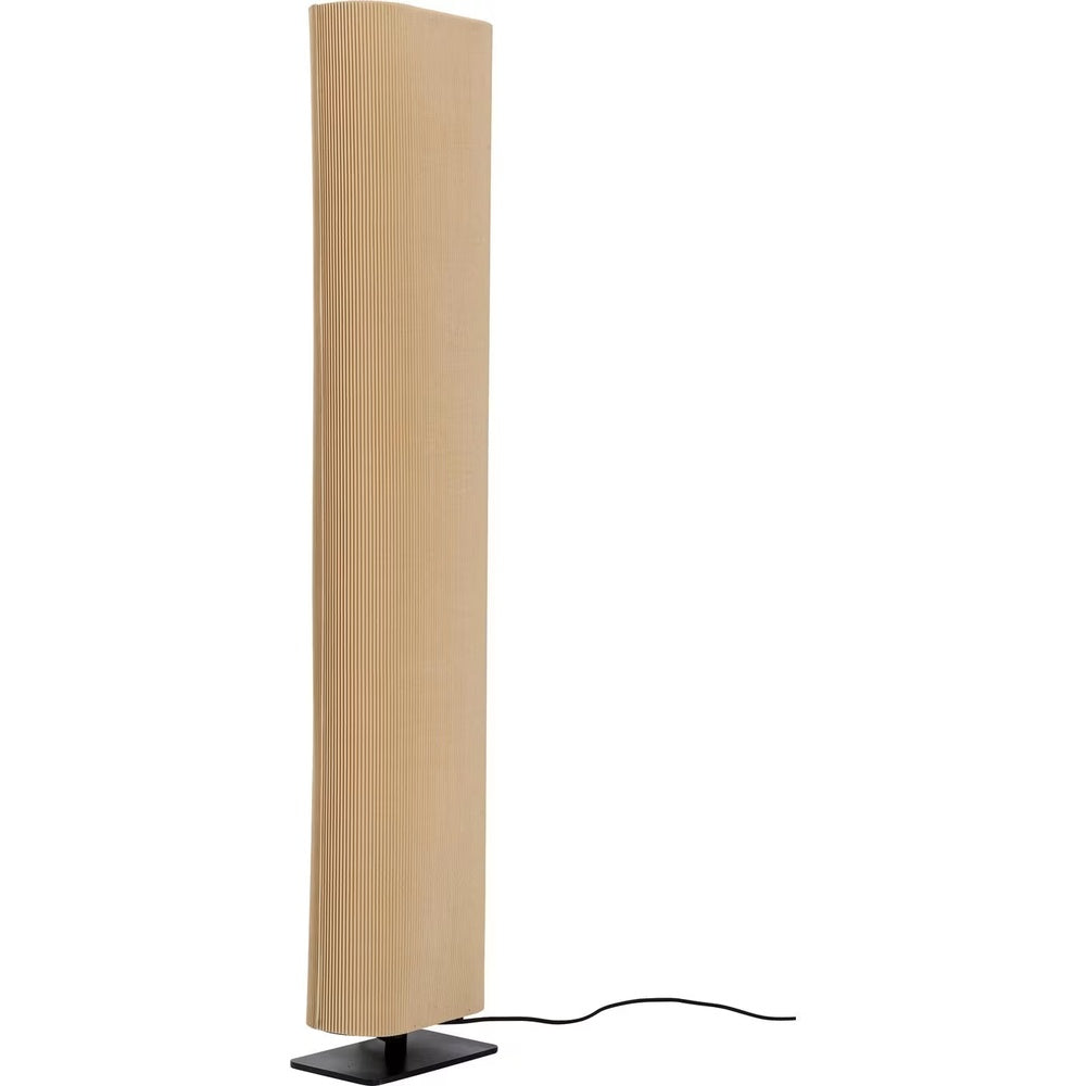 Lampadaire Japandi coton et polyester beige côtelé – Facile