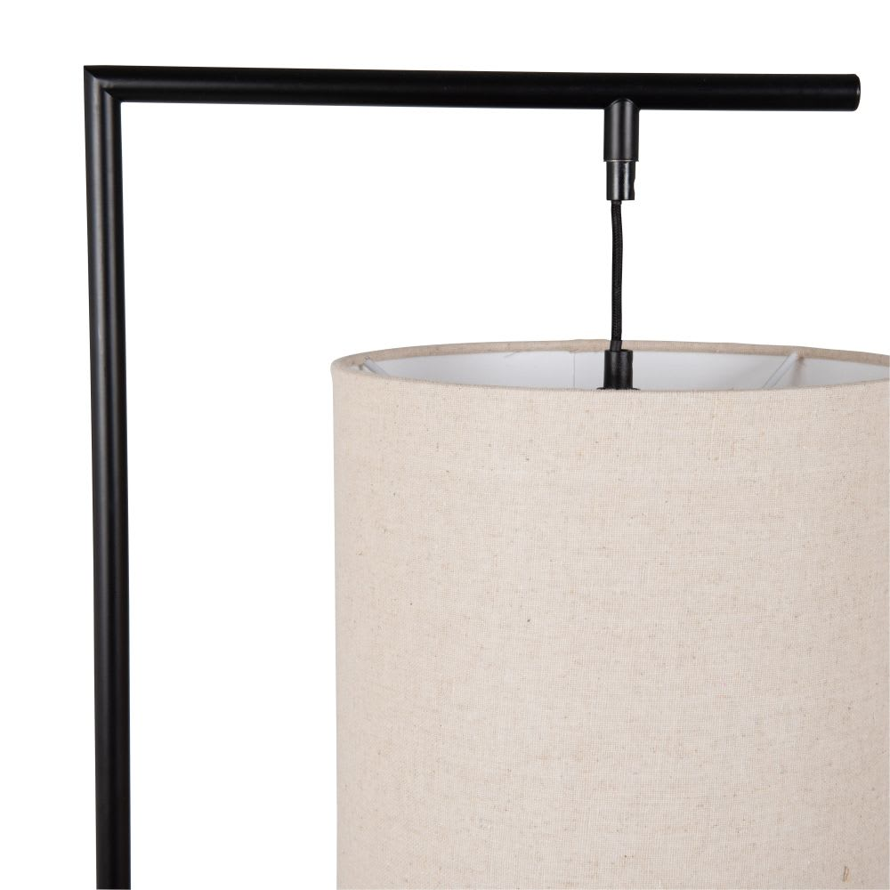 Lampadaire Japandi métal noir abat-jour beige H151 – Omari