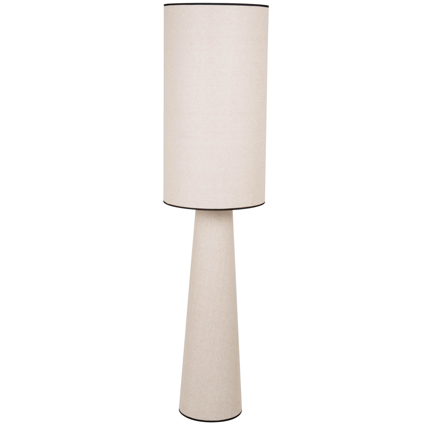 Lampadaire Japandi en polyester recyclé beige et liseré noir H140 – CANABASSAS