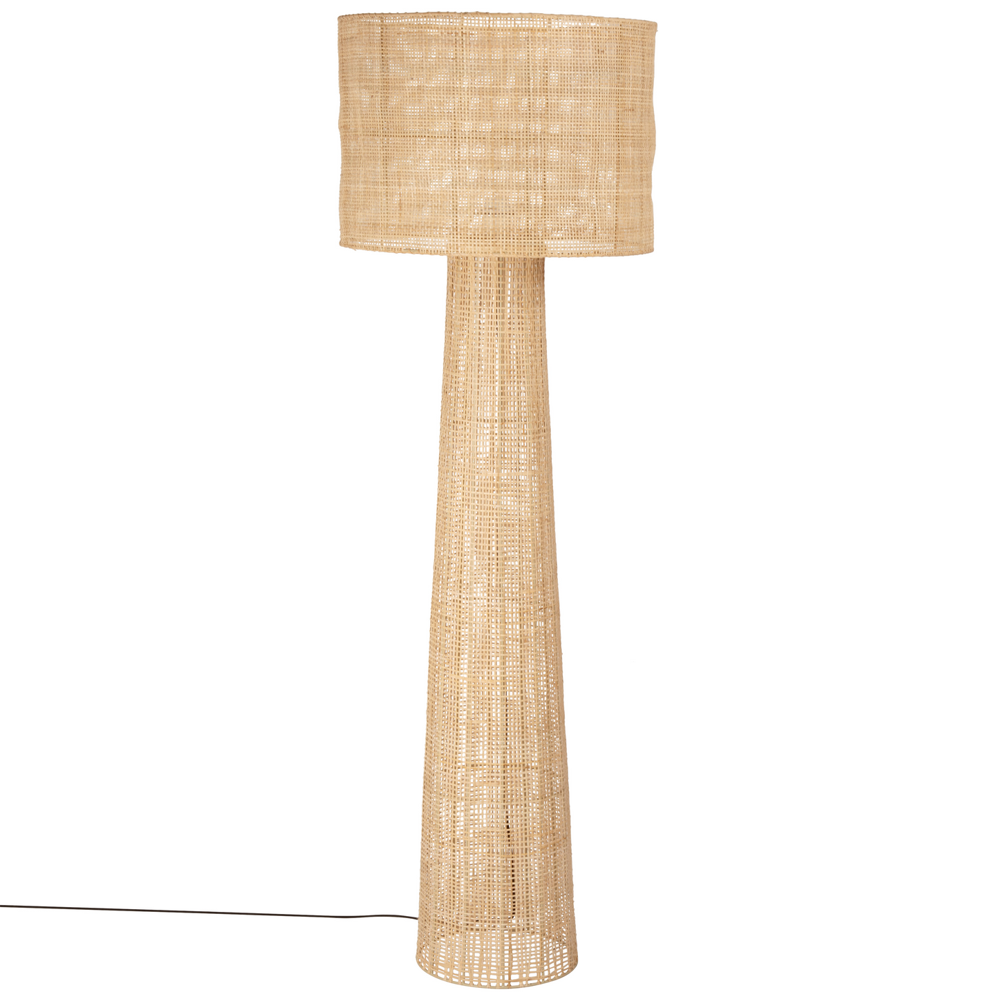 Lampadaire Japandi en rotin tressé H150 – Glenn