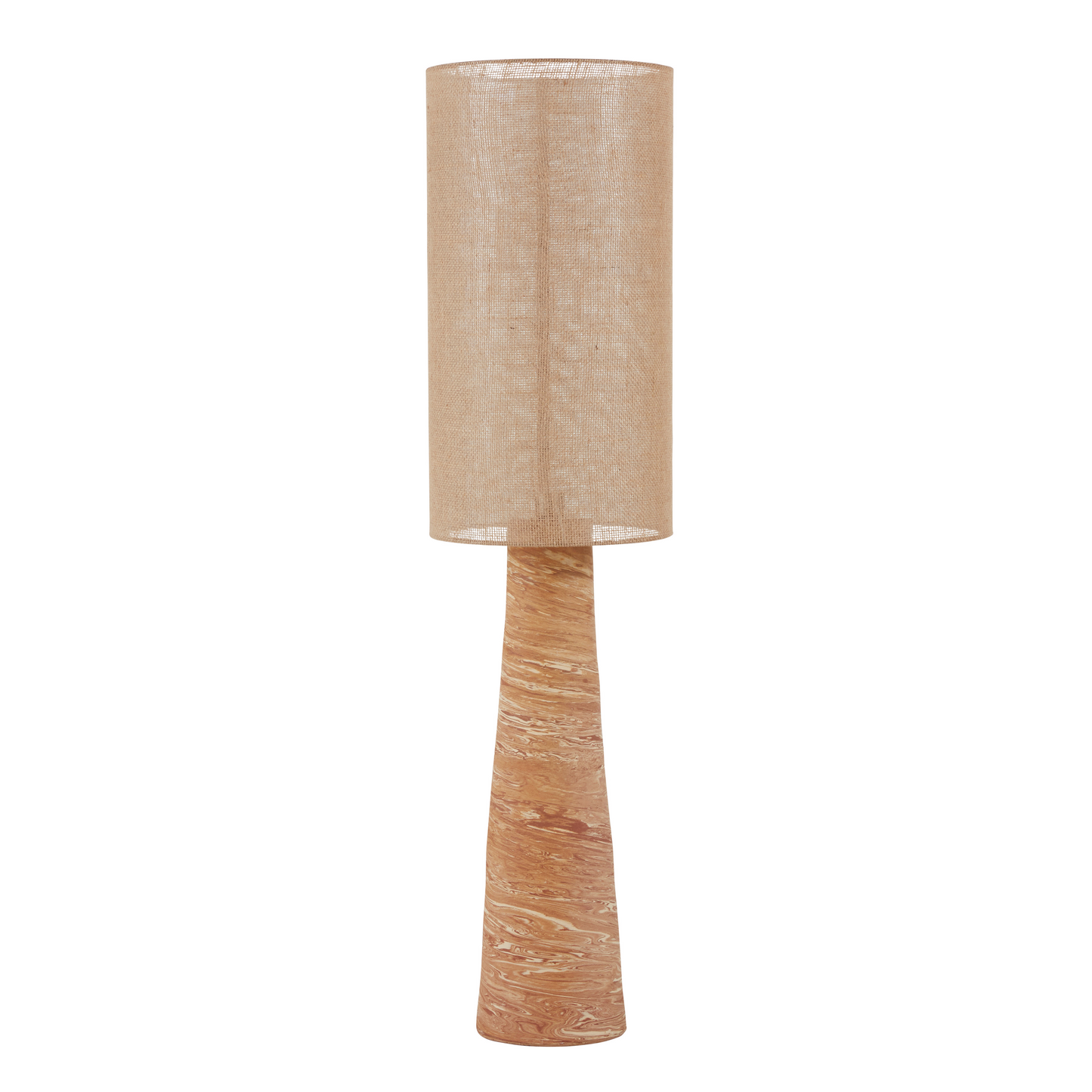 Lampadaire Japandi en terre mêlée et abat-jour en jute H140 – Lenie