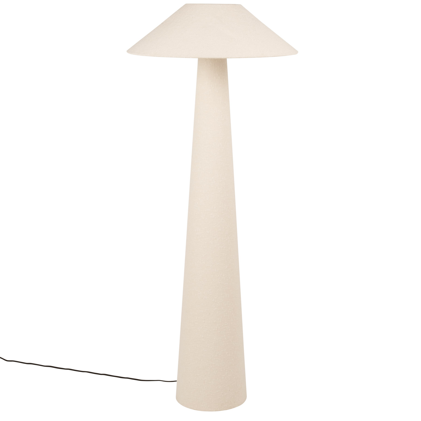 Lampadaire Japandi en tissu effet bouclette crème H120 – Elmont