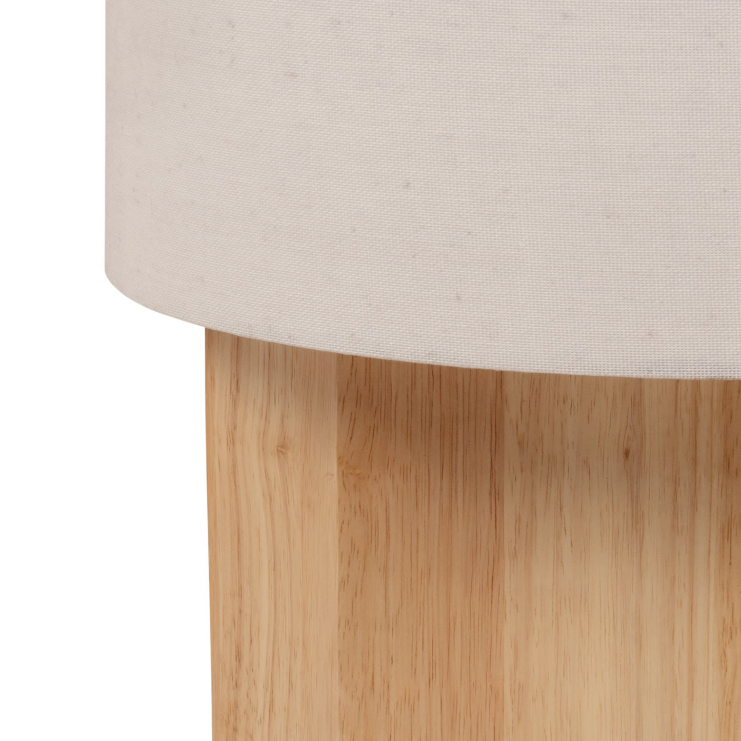 Lampadaire Japandi octogonal en bois hévéa et abat-jour crème H132 – Glenc