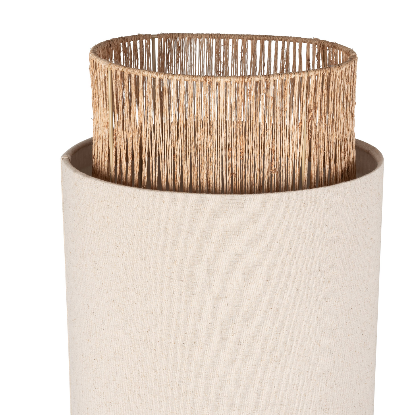 Lampadaire Japandi tube en lin et jute H126 – Cundelee