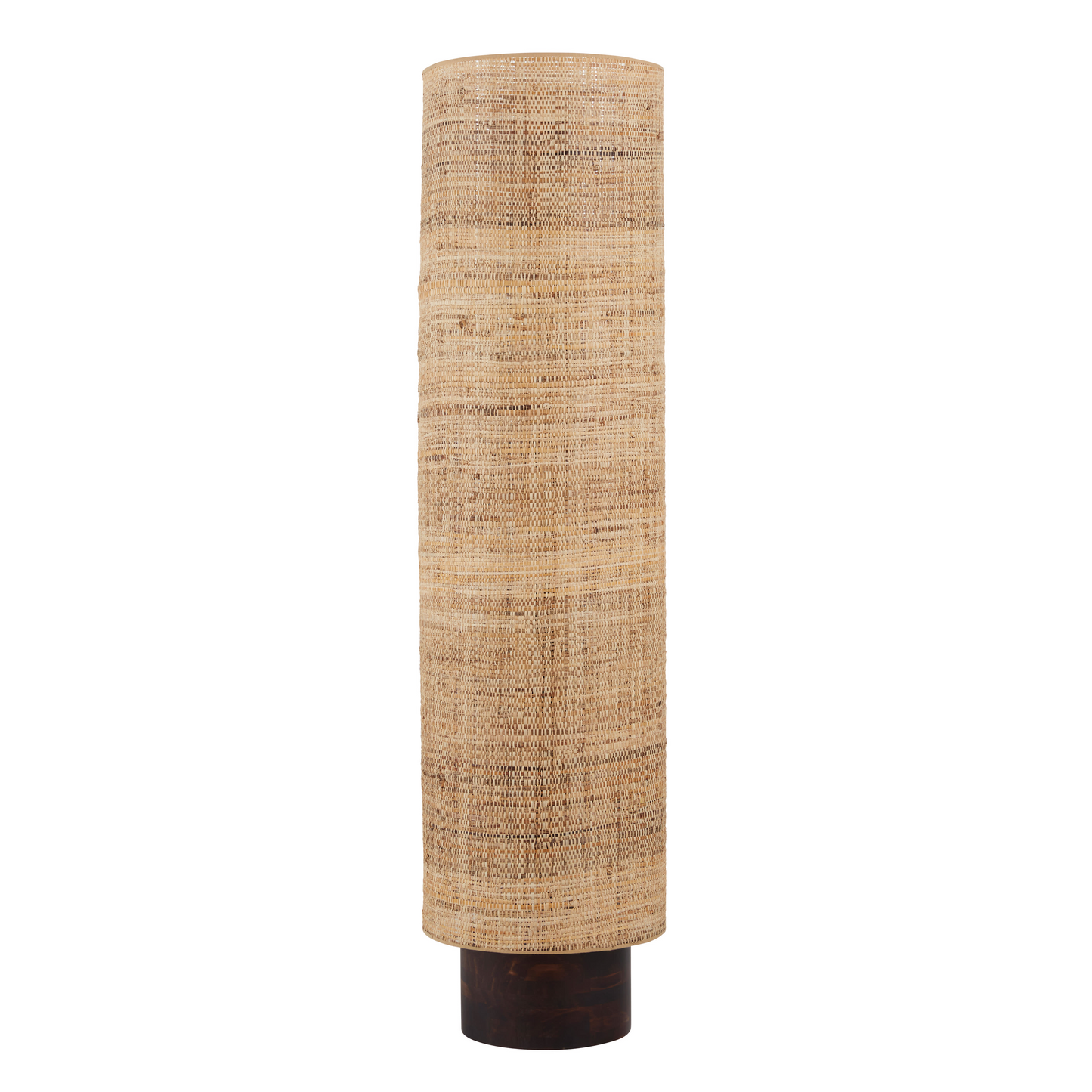 Lampadaire tube Japandi en raphia et bois d'hévéa H140 – Adelia