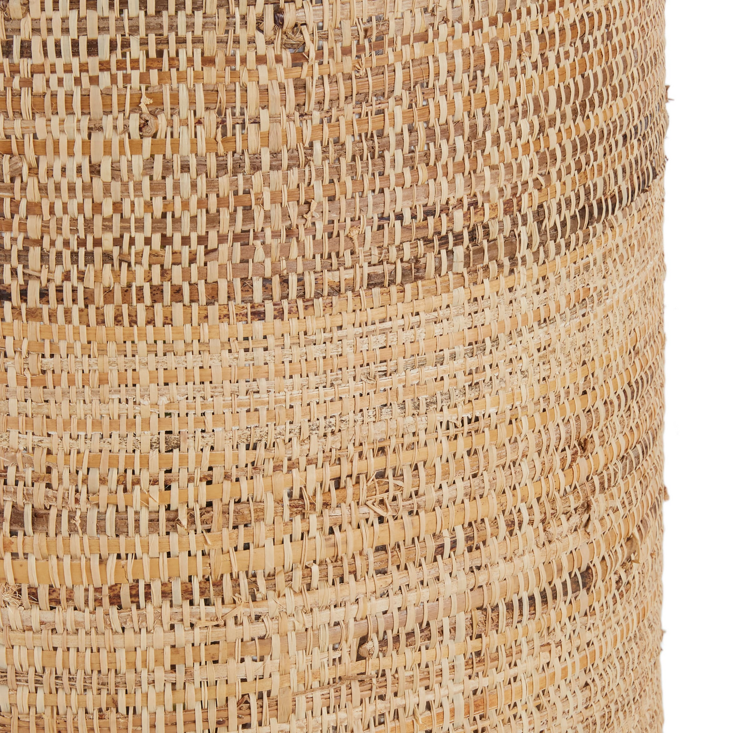 Lampadaire tube Japandi en raphia et bois d'hévéa H140 – Adelia