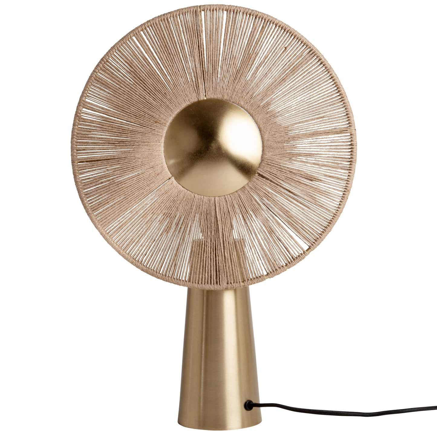 Lampe Japandi en métal doré avec abat-jour en jute – Marbella