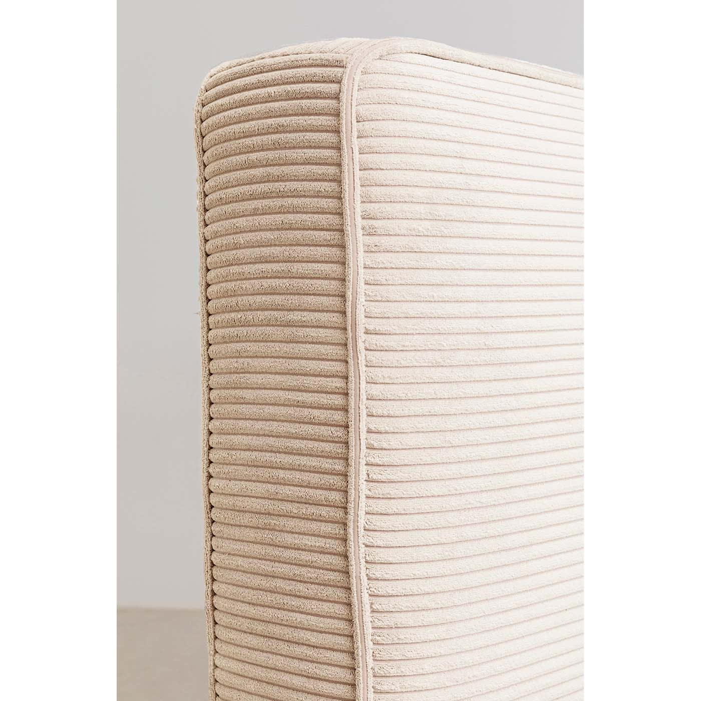 Lit 160x200 Japandi en polyester côtelé crème – East side cord