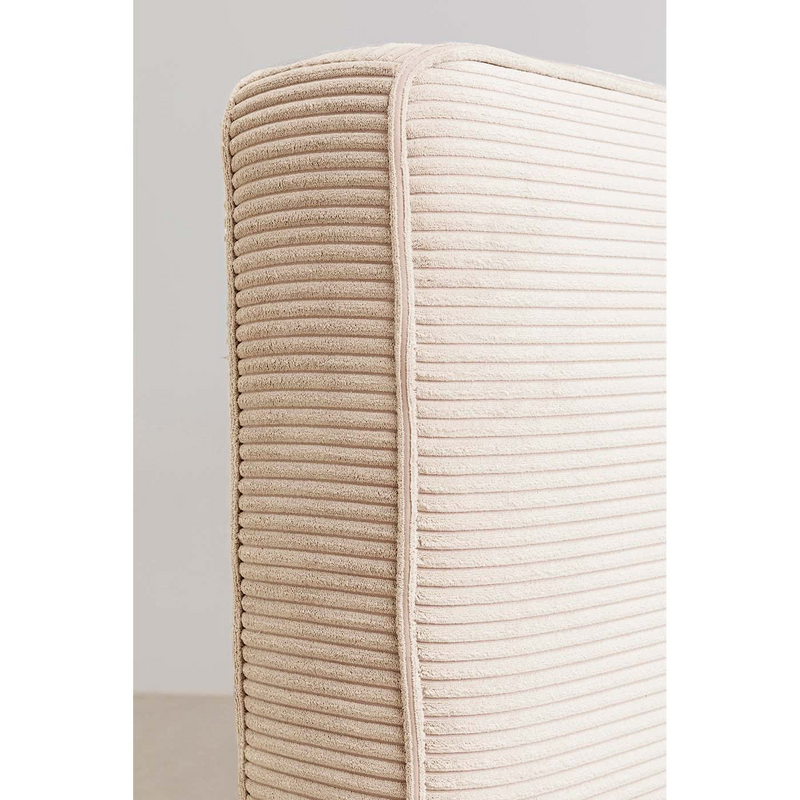 Lit 160x200 Japandi en polyester côtelé crème – East side cord
