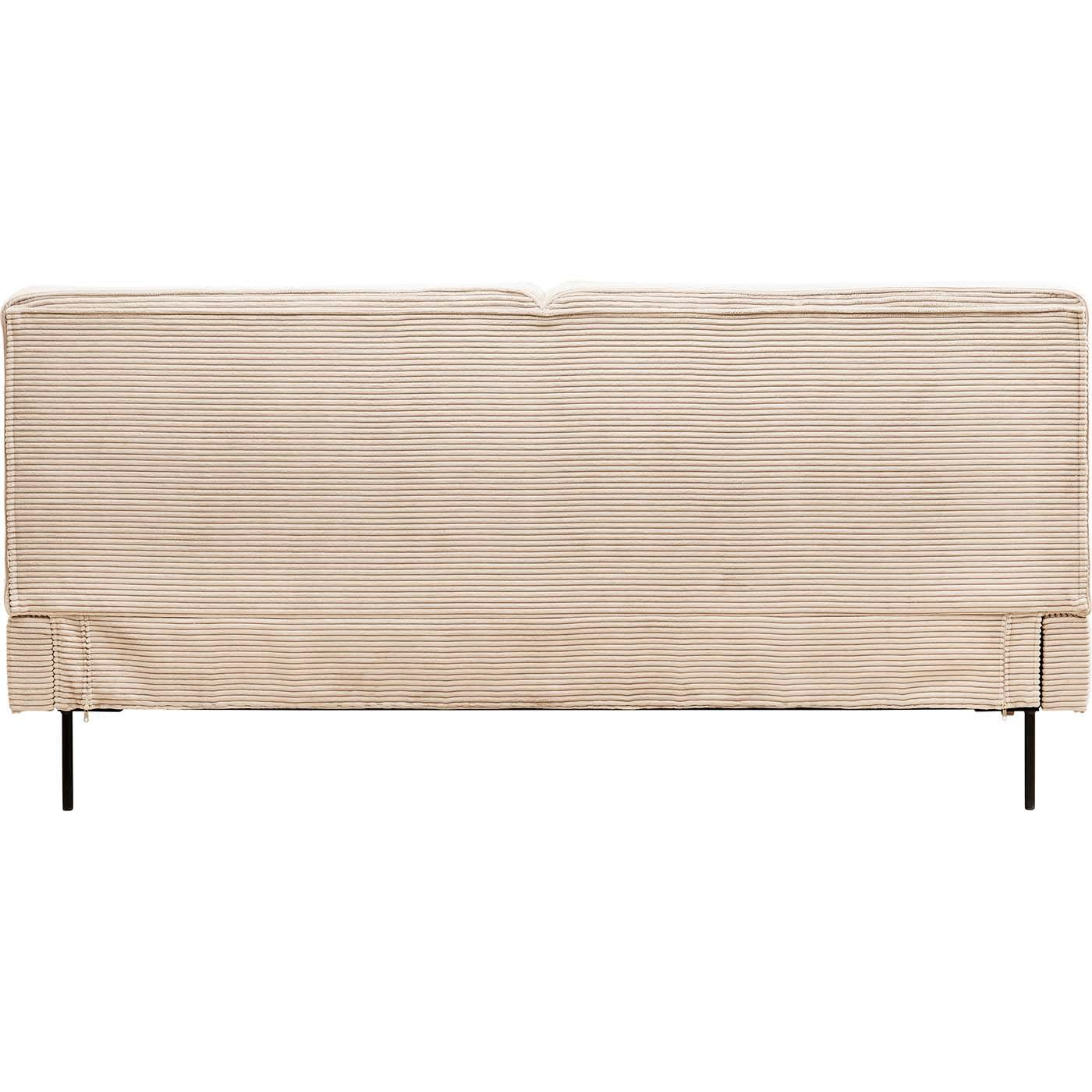 Lit 160x200 Japandi en polyester côtelé crème – East side cord