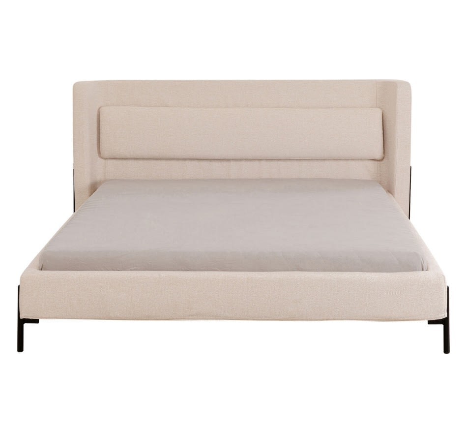 Lit Japandi 180x200 en tissu écru – Tivoli