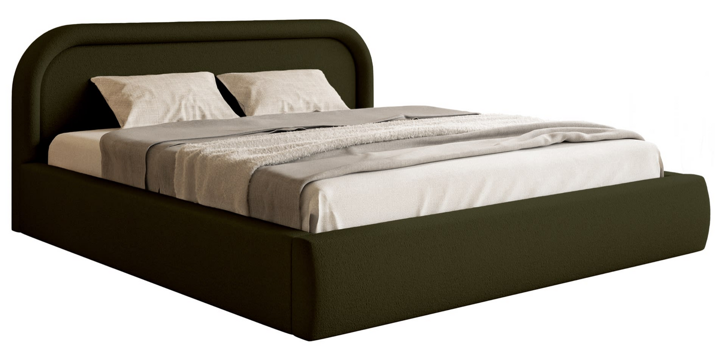 Lit Coffre Japandi avec tête de lit 160x200 grège – Ruvi