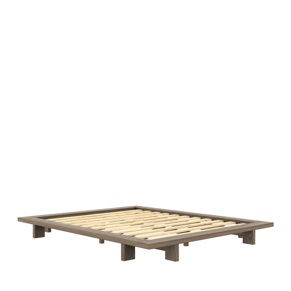 Lit Japandi design en bois 160x200cm bois foncé – Japan