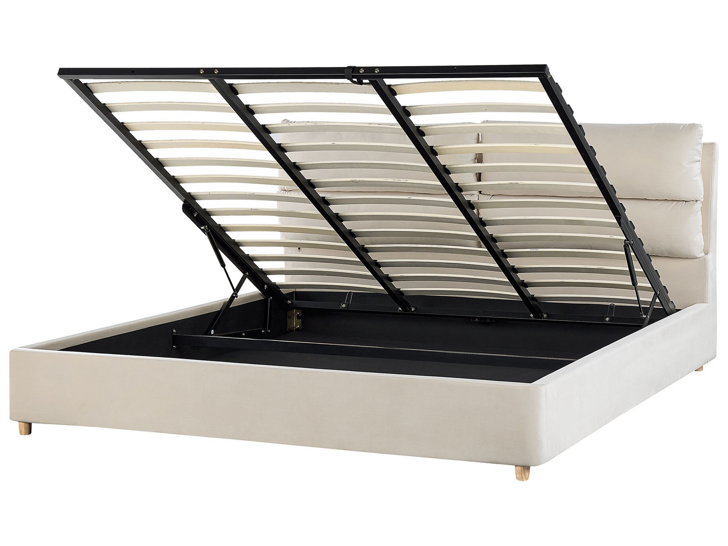 Lit Double Japandi en Tissu Beige 180x200 – Batilly
