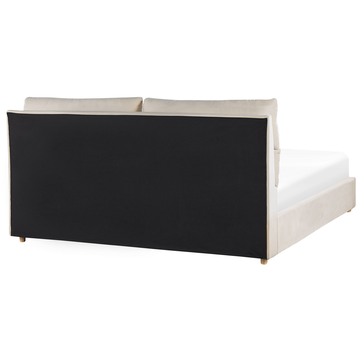 Lit Double Japandi en Tissu Beige 180x200 – Batilly