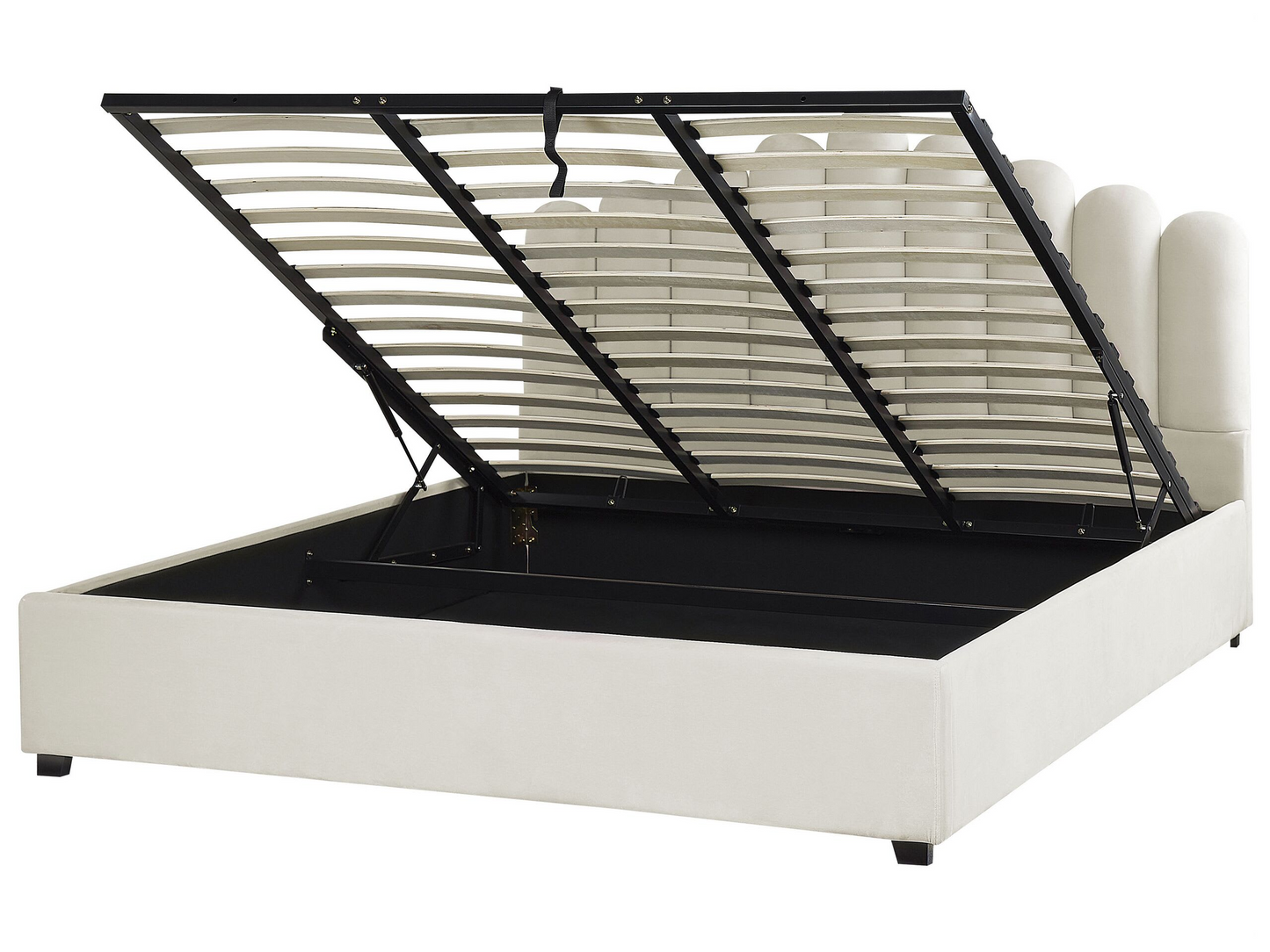 Lit Double Japandi en Tissu Blanc 180x200 – Vincennes