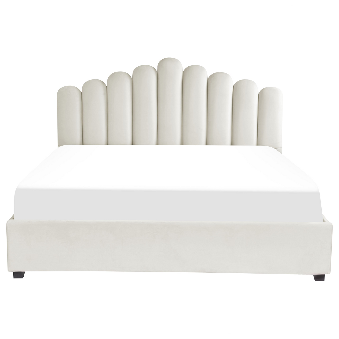 Lit Double Japandi en Tissu Blanc 180x200 – Vincennes