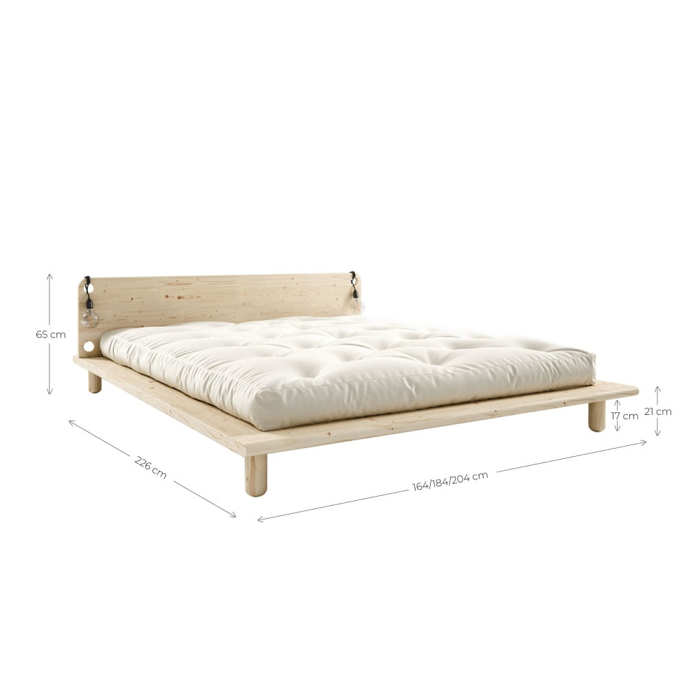 Lit Japandi en bois avec lampes de chevets 180x200cm – PEEK
