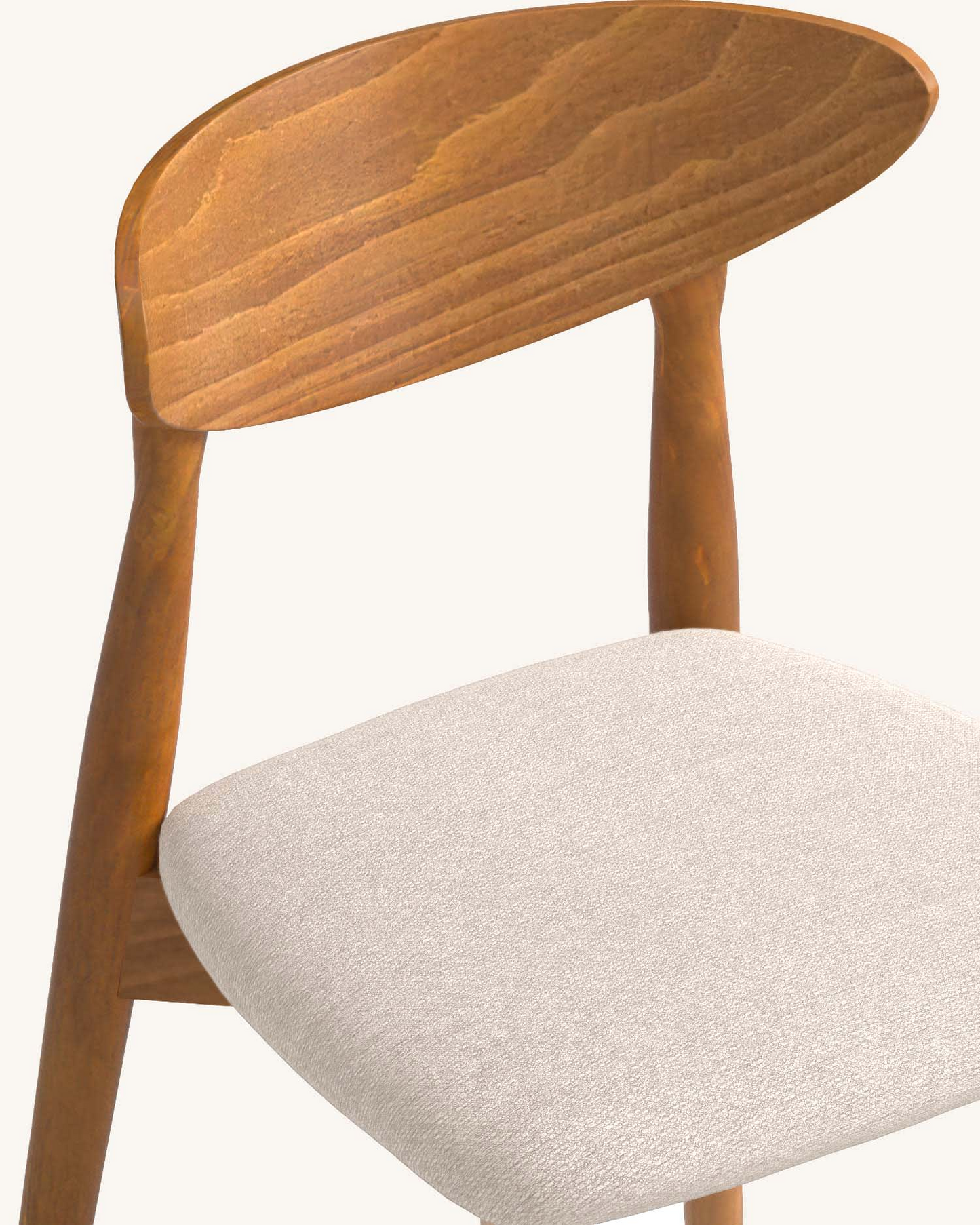 Lot de 2 Chaises en Bois et Tissu Recyclé Japandi couleur beige – Mailis