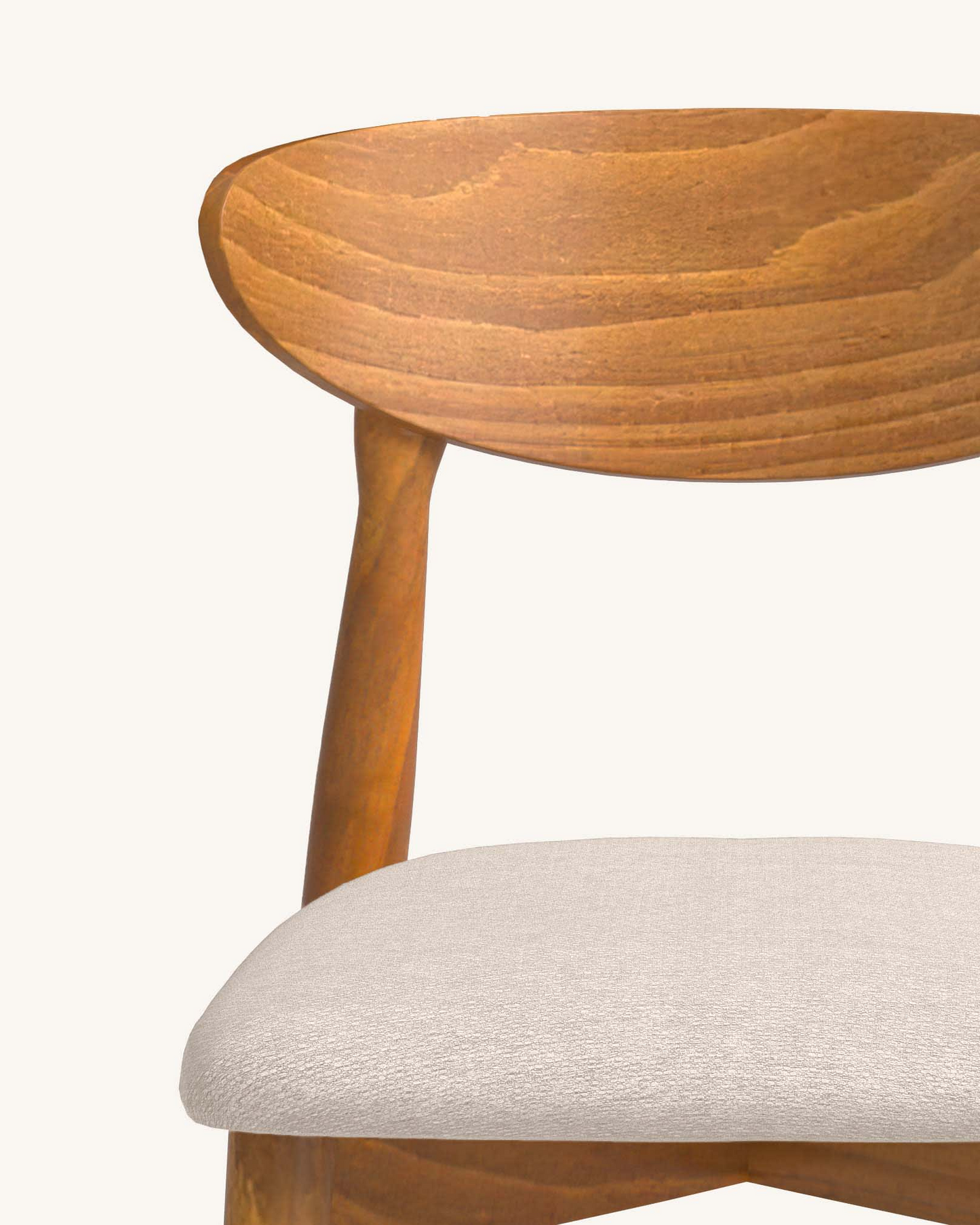 Lot de 2 Chaises en Bois et Tissu Recyclé Japandi couleur beige – Mailis